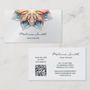 Glowing Pastel Colors Mandala Business Card