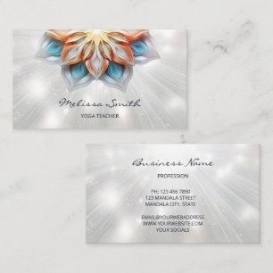 Glowing Pastel Colors Mandala Business Card