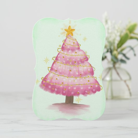 Glowing Pink Christmas Tree (Standing Front)