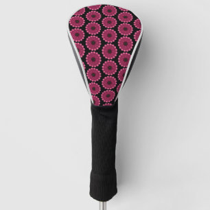 Glowing Pink Fantasy Flower   Abstract Neon Floral Golf Head Cover