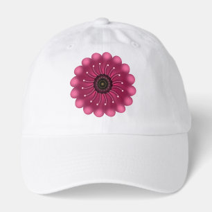 Glowing Pink Fantasy Flower   Abstract Neon Floral Hat