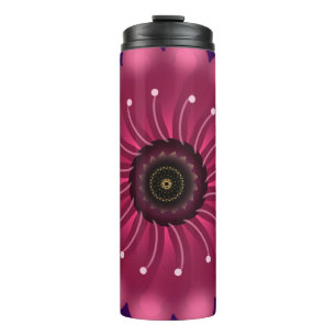 Glowing Pink Fantasy Flower Abstract Neon Floral Thermal Tumbler
