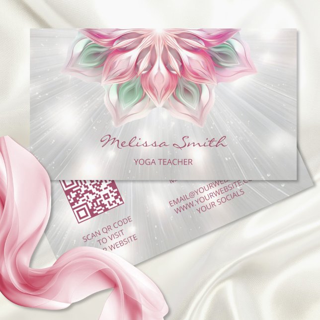 Glowing Pink Feminine Mandala Business Card (Creator Uploaded)