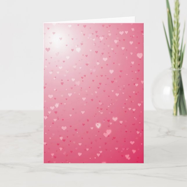 Glowing Pink Hearts Card (Front)