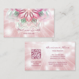 Glowing PInk Mandala Business Card
