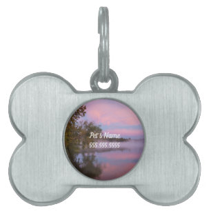 Glowing Pink Morning Pet ID Tag