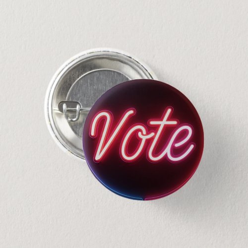 Glowing Pink Neon Vote Sign Button