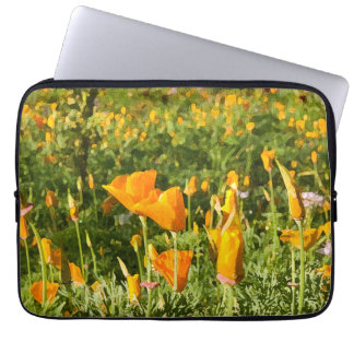 Glowing Poppy Patch Laptop Sleeve