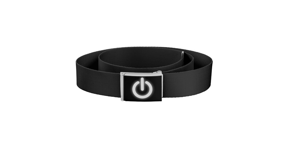 Glowing Power On Symbol Funny Belt Zazzle