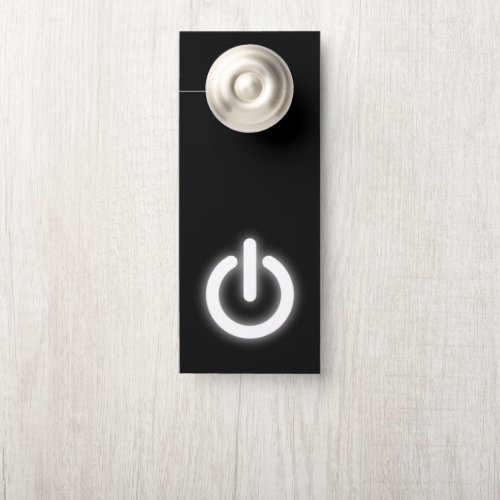 Glowing Power On Symbol Funny Door Hanger