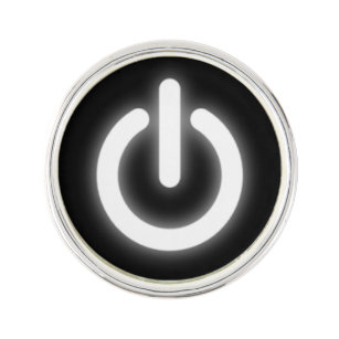 Glowing Power On Symbol Funny Pin