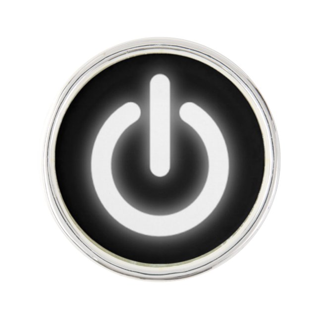 Glowing Power On Symbol Funny Pin (Front)