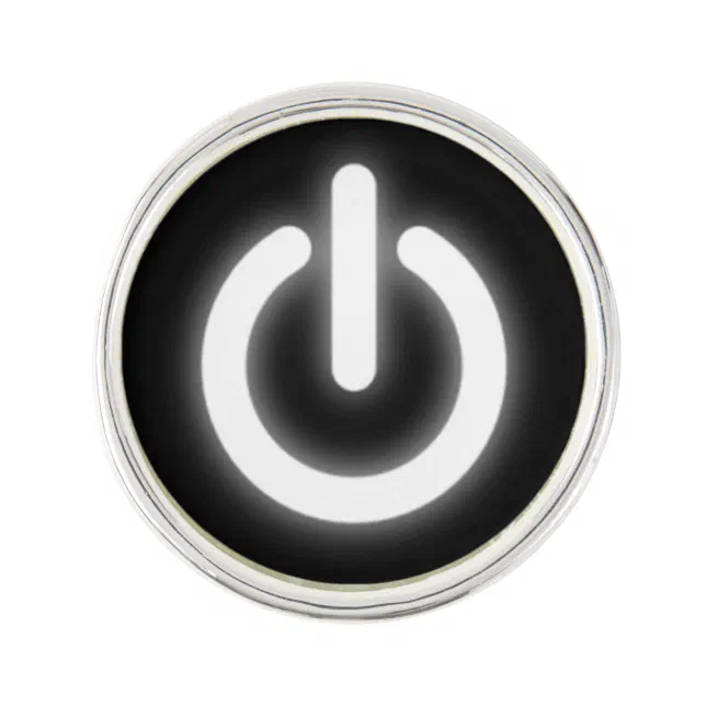 Glowing Power On Symbol Funny Pin | Zazzle