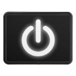 Glowing Power On Symbol Funny Trailer Hitch Cover Glowing Power On Symbol Funny Trailer Hitch Cover