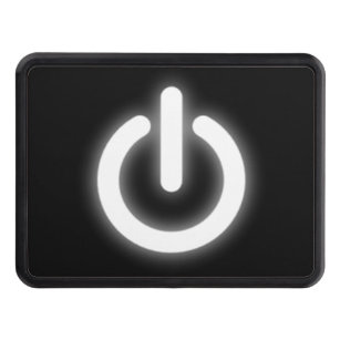 Glowing Power On Symbol Funny Trailer Hitch Cover
