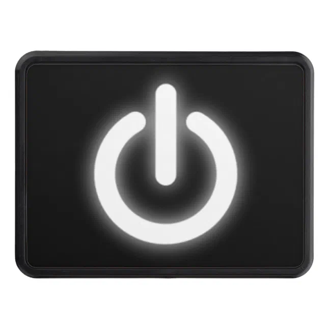 Glowing Power On Symbol Funny Trailer Hitch Cover Zazzle