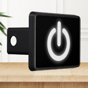 Glowing Power On Symbol Funny Trailer Hitch Cover