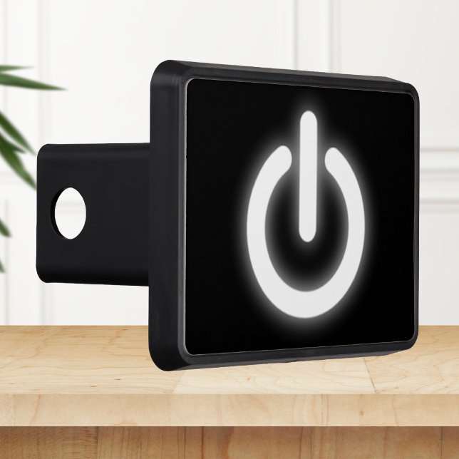 Glowing Power On Symbol Funny Trailer Hitch Cover (Creator Uploaded)