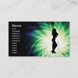Glowing Pretty Girl with Whip Business Card