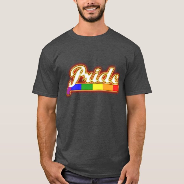 Glowing Pride Gay Pride Colors T-Shirt (Front)