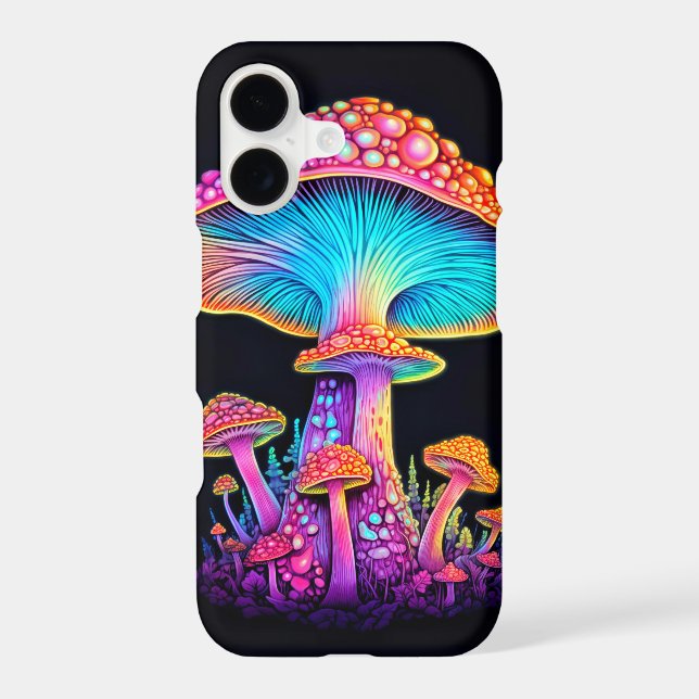 Glowing Psychedelic Forest Mushroom Art Case-Mate iPhone Case (Back)