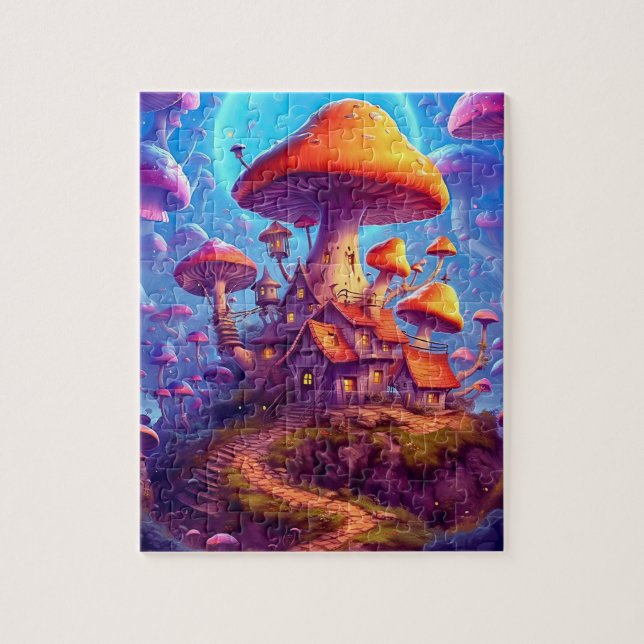 Glowing Psychedelic Mushrooms Jigsaw Puzzle (Vertical)