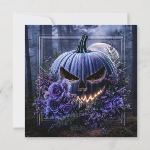 Glowing pumpkin card