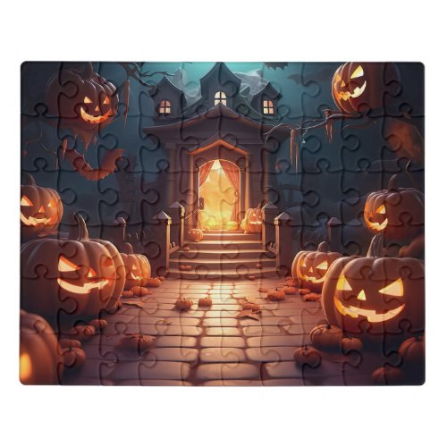 Glowing Pumpkin Halloween Jigsaw Puzzle