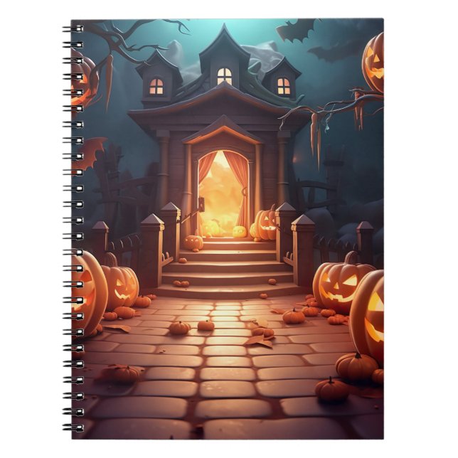 Glowing Pumpkin Halloween Notebook (Front)