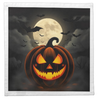 Glowing Pumpkin Halloween Party Napkins