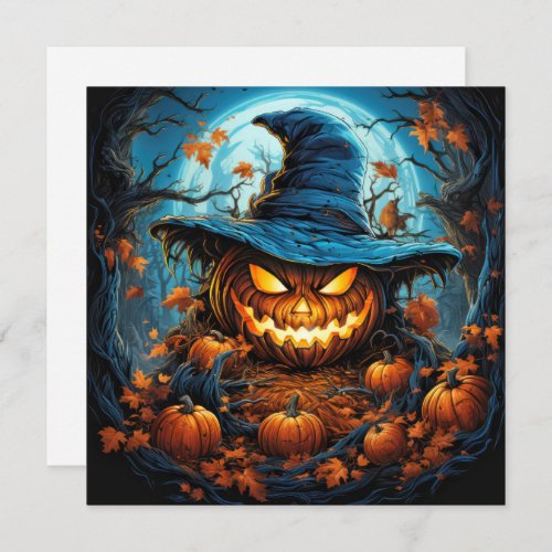 Glowing Pumpkin Happy Halloween Card