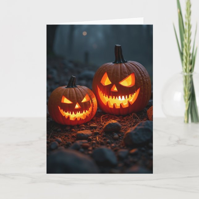 Glowing Pumpkin Pair Card (Front)