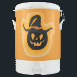 Glowing Pumpkin Witch On Orange Beverage Cooler<br><div class="desc">Igloo Beverage Cooler Ten Gallon Capacity printed with Glowing Pumpkin Witch On Halloween Orange Background Color original drawing graphic art illustration design and select products collection by TheFabricSeal print on demand shop at Zazzle.com #ZazzleMade https://www.zazzle.com/store/thefabricseal TheFabricSeal©️Original. Keep yourself, your family and friends, the work crew, the sport and staff team...</div>