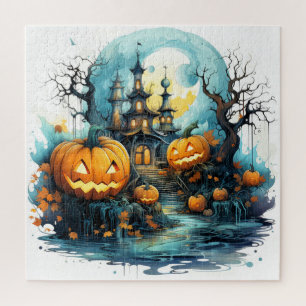 Glowing Pumpkins After Moonlight Jigsaw Puzzle