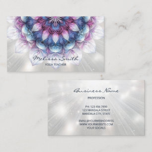 Glowing Purple Blue Mandala Business Card