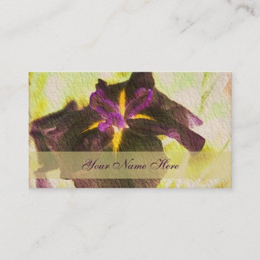 Customizable Glowing Purple Iris Floral Business Card