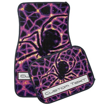 Glowing Radioactive Black Widow Spider Purple Web  Car Floor Mat by MuscleCarTees at Zazzle