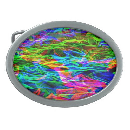 Glowing Rainbow Abstract Belt Buckle