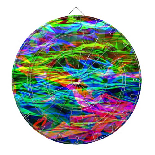 Glowing Rainbow Abstract Dartboard