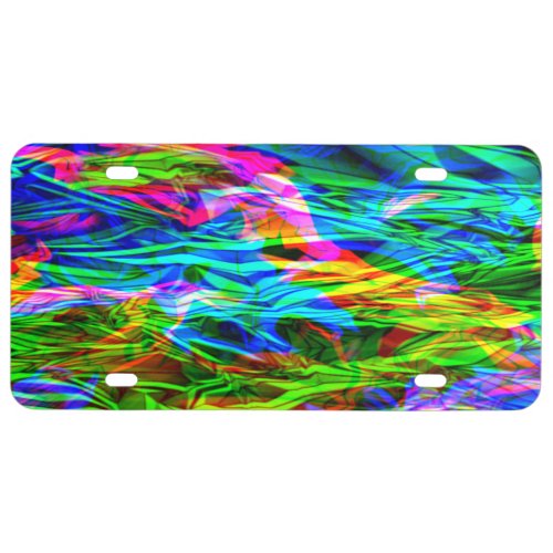 Glowing Rainbow Abstract License Plate