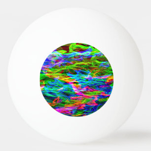 Glowing Rainbow Abstract Ping-Pong Ball