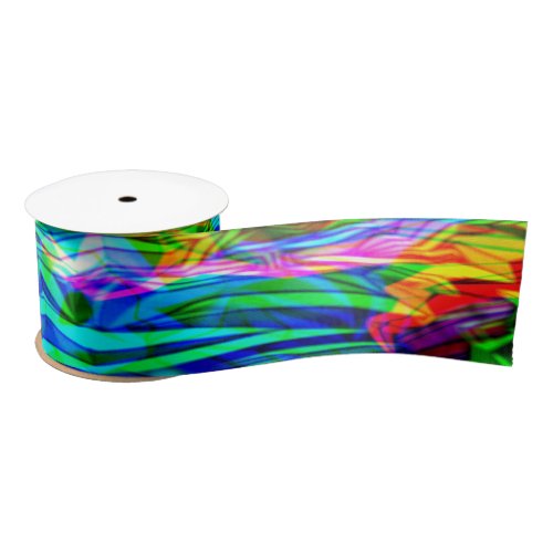 Glowing Rainbow Abstract Satin Ribbon