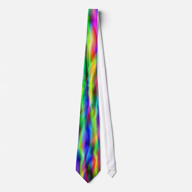 Glowing Rainbow Abstract Tie (Front)