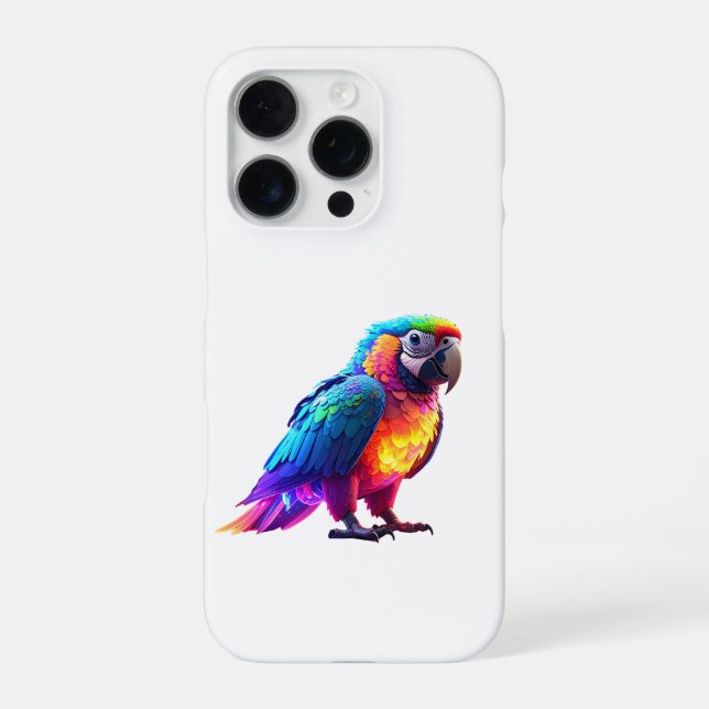 Glowing Rainbow Parrot iPhone Case (Back)