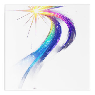 Glowing Rainbow Shooting Star Comet Trail Art Prin