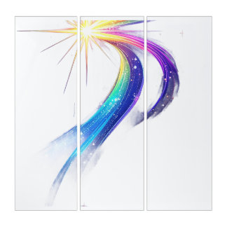 Glowing Rainbow Shooting Star Comet Trail Art Prin