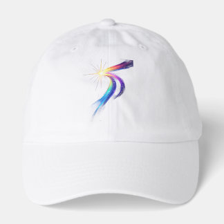 Glowing Rainbow Shooting Star Comet Trail Art Prin Hat