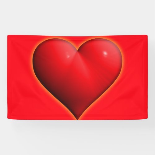 Glowing Red 3_D Heart Banner