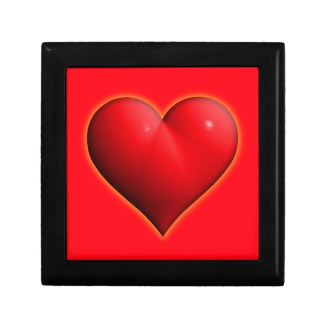 Glowing Red 3-D Heart Gift Box (Front)