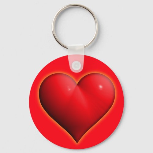 Glowing Red 3_D Heart Keychain